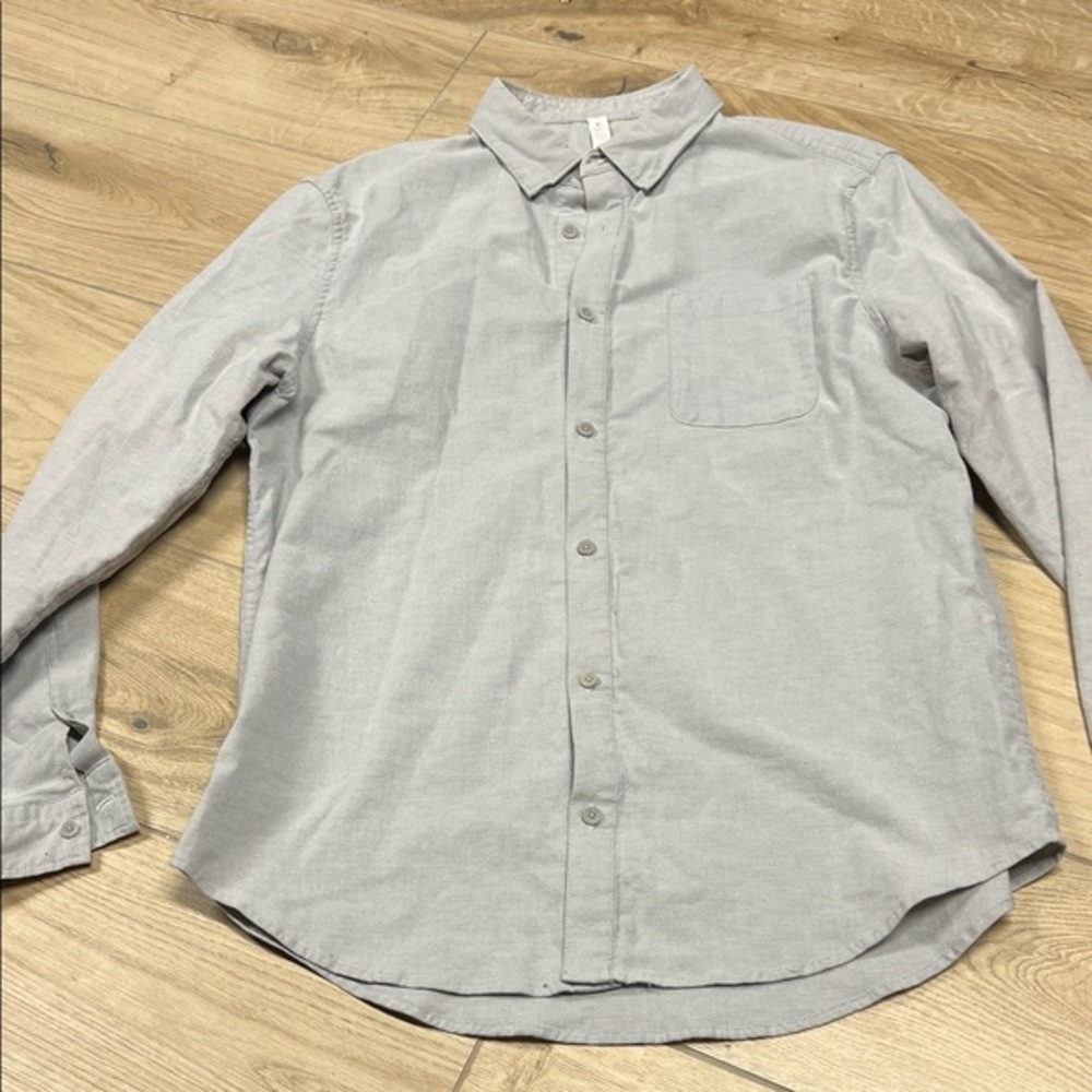 lululemon athletica Heather Gray Button-Down Shirt